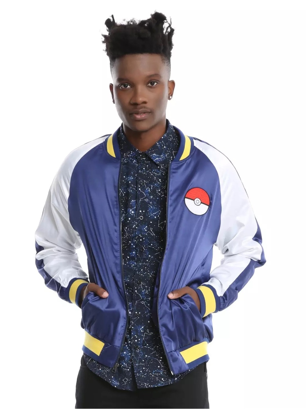 Pokemon Pikachu Satin Bomber Sukajan Jacket Mens Large Nintendo 2016 Anime